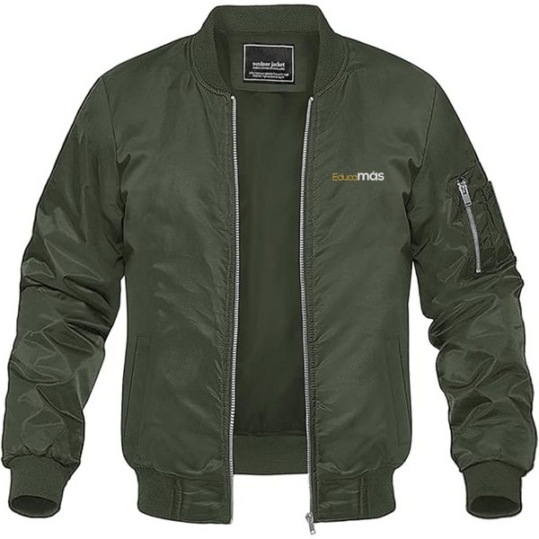 Men's EducaMAS Logo Lightweight Bomber Jacket Windbreaker Softshell Varsity Jacket Coat