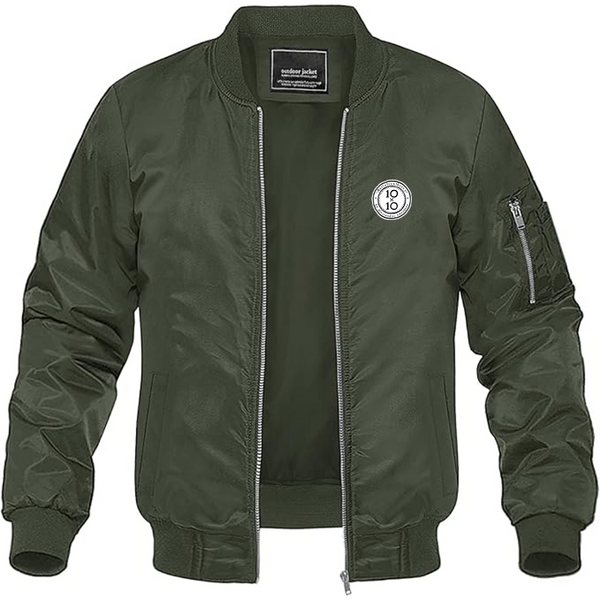 Men's 10x10 An Italian Theory Logo Lightweight Bomber Jacket Windbreaker Softshell Varsity Jacket Coat