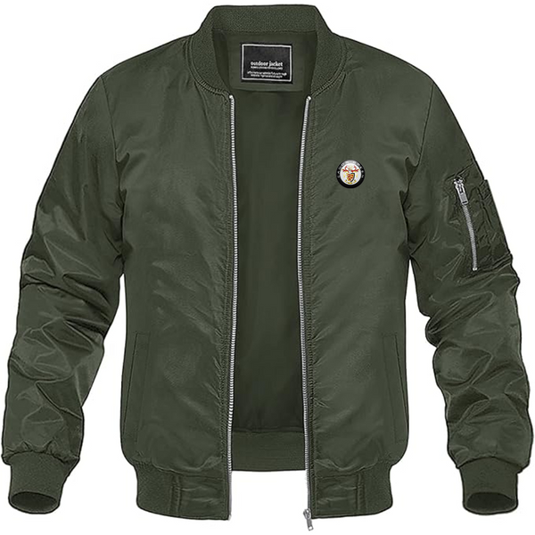 Men's Eadon Green Logo Lightweight Bomber Jacket Windbreaker Softshell Varsity Jacket Coat