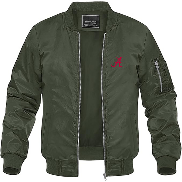 Men's Alabama Crimson Tide Logo Lightweight Bomber Jacket Windbreaker Softshell Varsity Jacket Coat