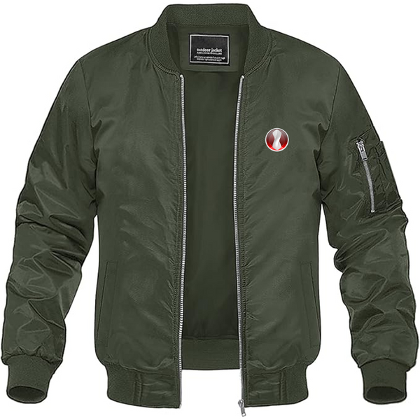 Men's Devon Motorworks Logo Lightweight Bomber Jacket Windbreaker Softshell Varsity Jacket Coat