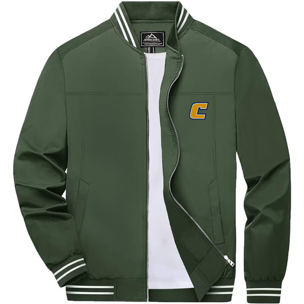 Men's Chattanooga Mocs  Lightweight Zip-Up Bomber Jacket with Ribbed Collar and Cuffs Versatile Casual Outerwear