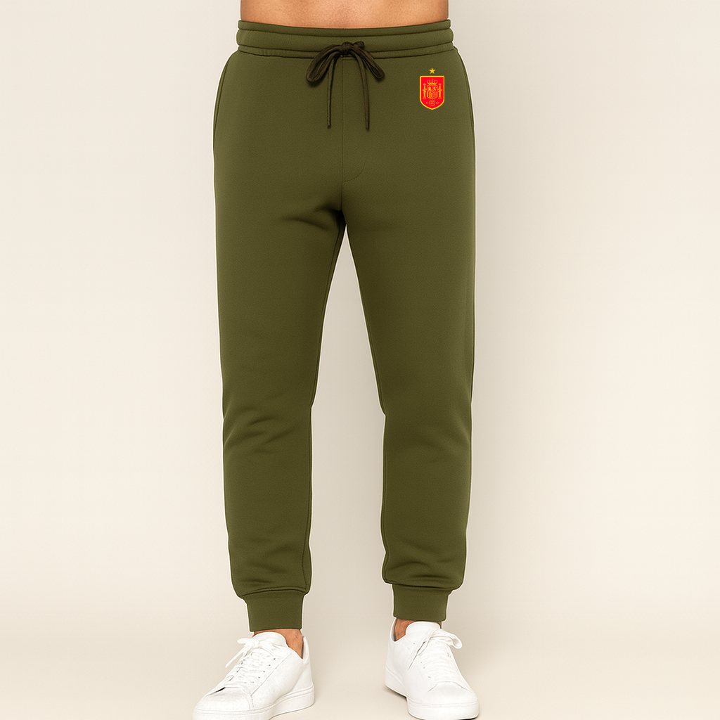 Men's Spain Red Logo National Soccer Team Joggers Sweatpants