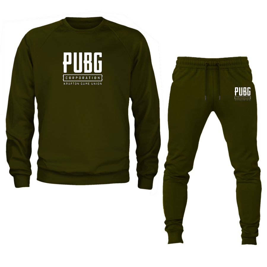 Men's PUBG Multiplayer Shooting Game Crewneck Sweatshirt Joggers Suit