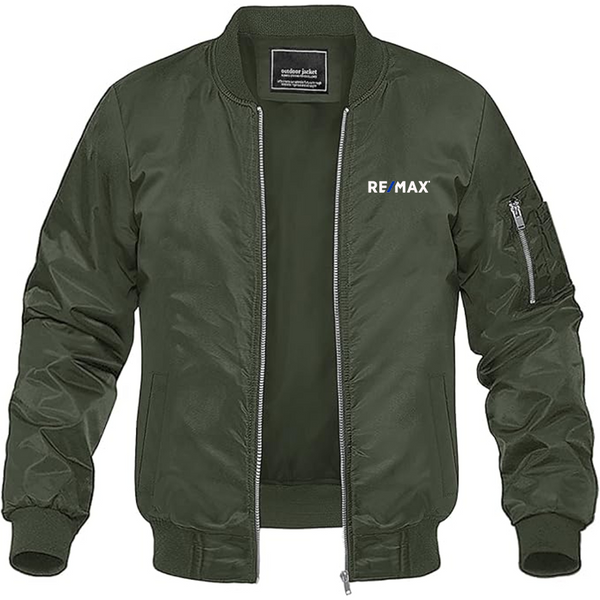 Men's ReMax Logo Lightweight Bomber Jacket Windbreaker Softshell Varsity Jacket Coat
