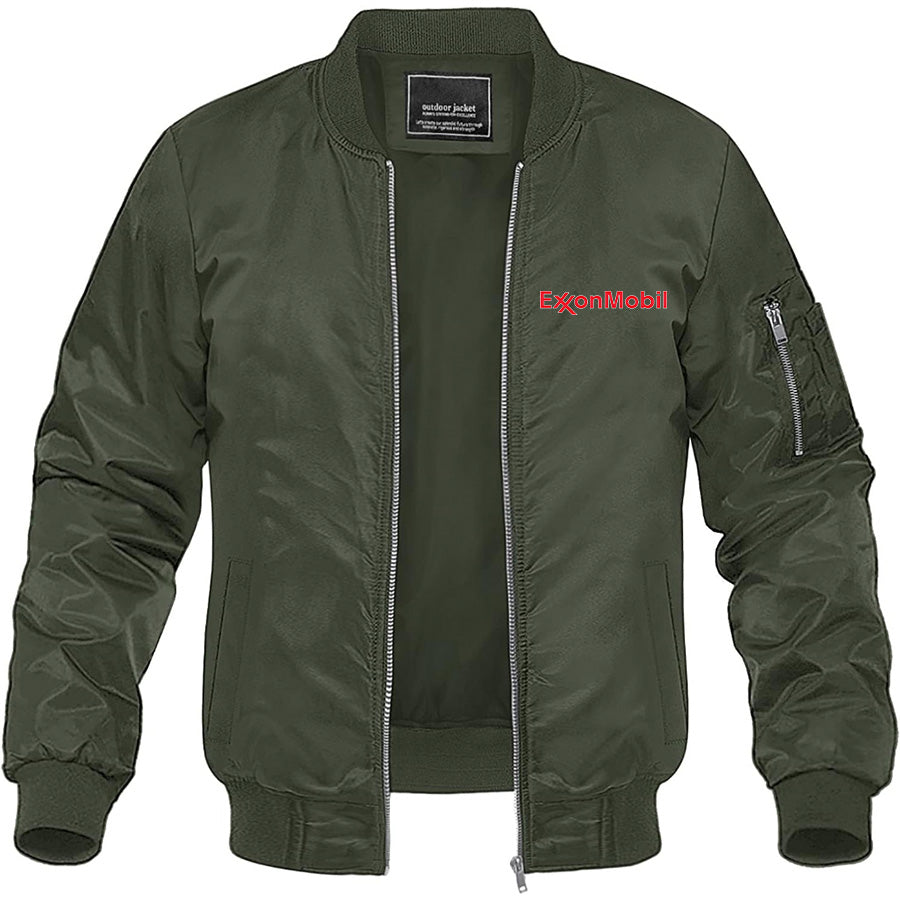 Men's Exxon Mobil Gas Station  Lightweight Bomber Jacket Windbreaker Softshell Varsity Jacket Coat