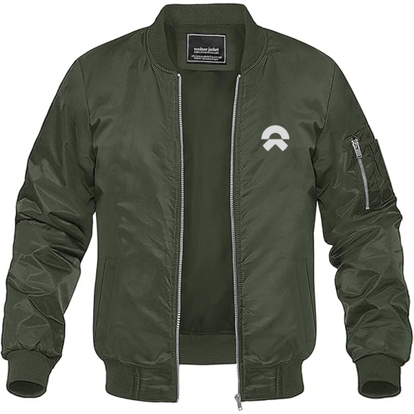Men's Nio Logo Lightweight Bomber Jacket Windbreaker Softshell Varsity Jacket Coat
