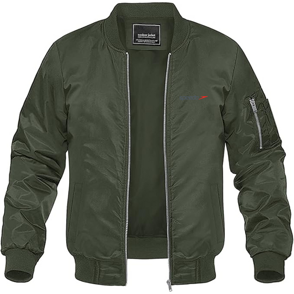 Men's Speedo Logo Lightweight Bomber Jacket Windbreaker Softshell Varsity Jacket Coat