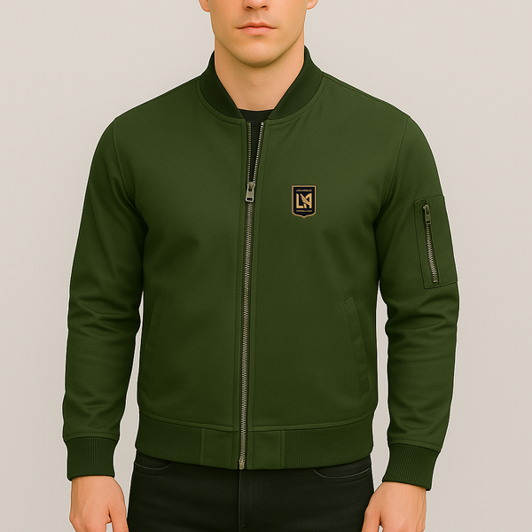 Men's LAFC Los Angeles Football Club Lightweight Bomber Jacket Windbreaker Softshell Varsity Jacket Coat