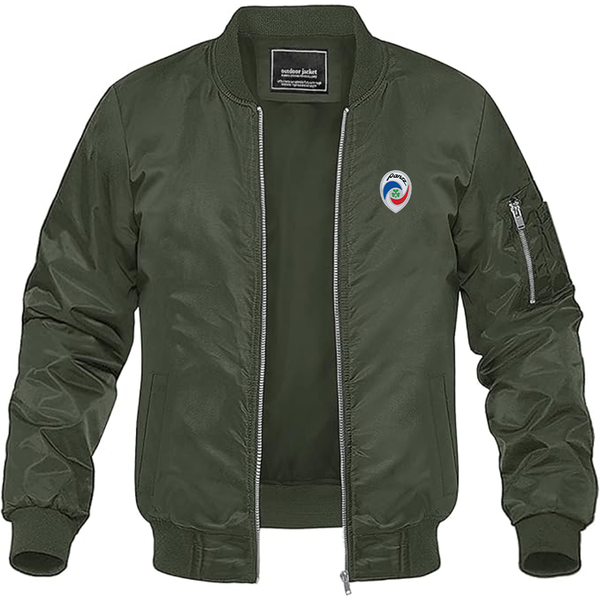 Men's Panoz Logo Lightweight Bomber Jacket Windbreaker Softshell Varsity Jacket Coat