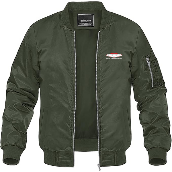 Men's Crane Carrier Company Logo Lightweight Bomber Jacket Windbreaker Softshell Varsity Jacket Coat