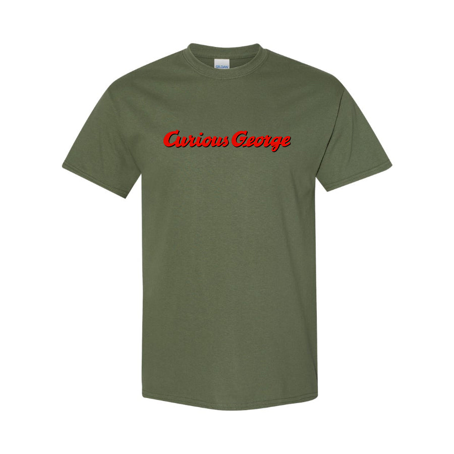 Men's Curious George Cartoon Cotton T-Shirt