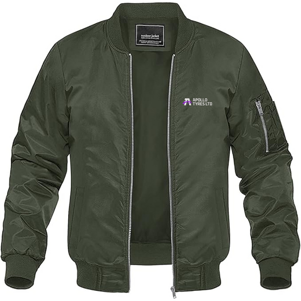 Men's Apollo Tyres Logo Lightweight Bomber Jacket Windbreaker Softshell Varsity Jacket Coat