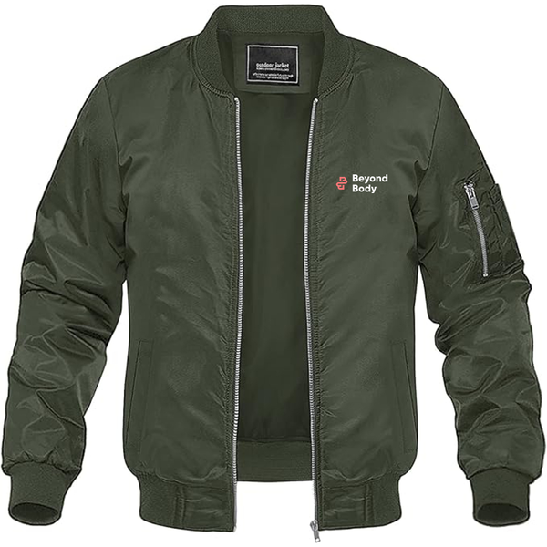 Men's Byond Body Logo Lightweight Bomber Jacket Windbreaker Softshell Varsity Jacket Coat