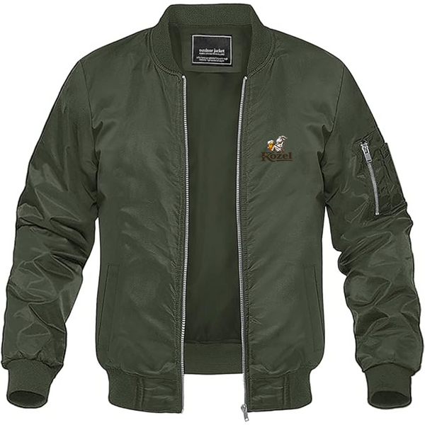 Men's Velkopopovicky Kozel Logo Lightweight Bomber Jacket Windbreaker Softshell Varsity Jacket Coat