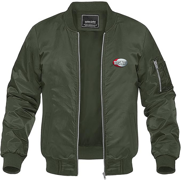 Men's TechArt Logo Lightweight Bomber Jacket Windbreaker Softshell Varsity Jacket Coat