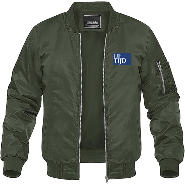 Men's De Tijd   Lightweight Bomber Jacket Windbreaker Softshell Varsity Jacket Coat