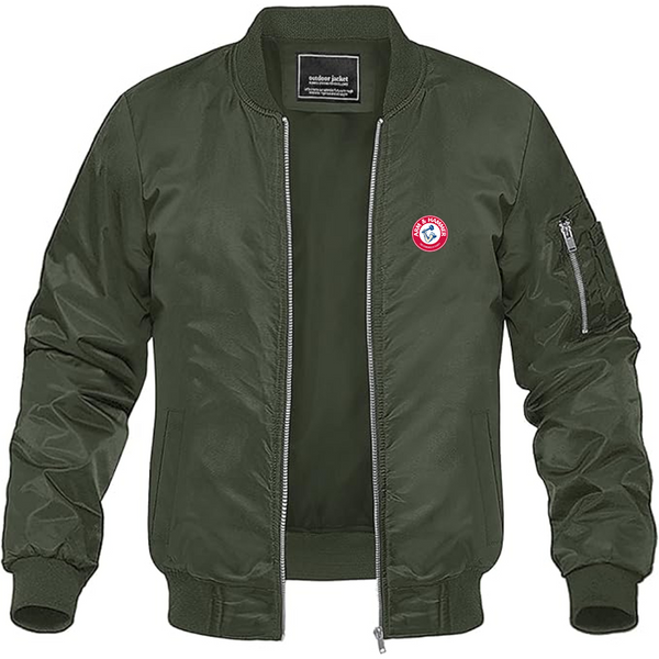 Men's Arm Hammer Logo Lightweight Bomber Jacket Windbreaker Softshell Varsity Jacket Coat