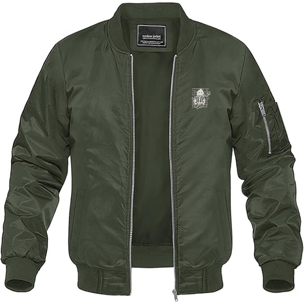 Men's Jivebomb Logo Lightweight Bomber Jacket Windbreaker Softshell Varsity Jacket Coat
