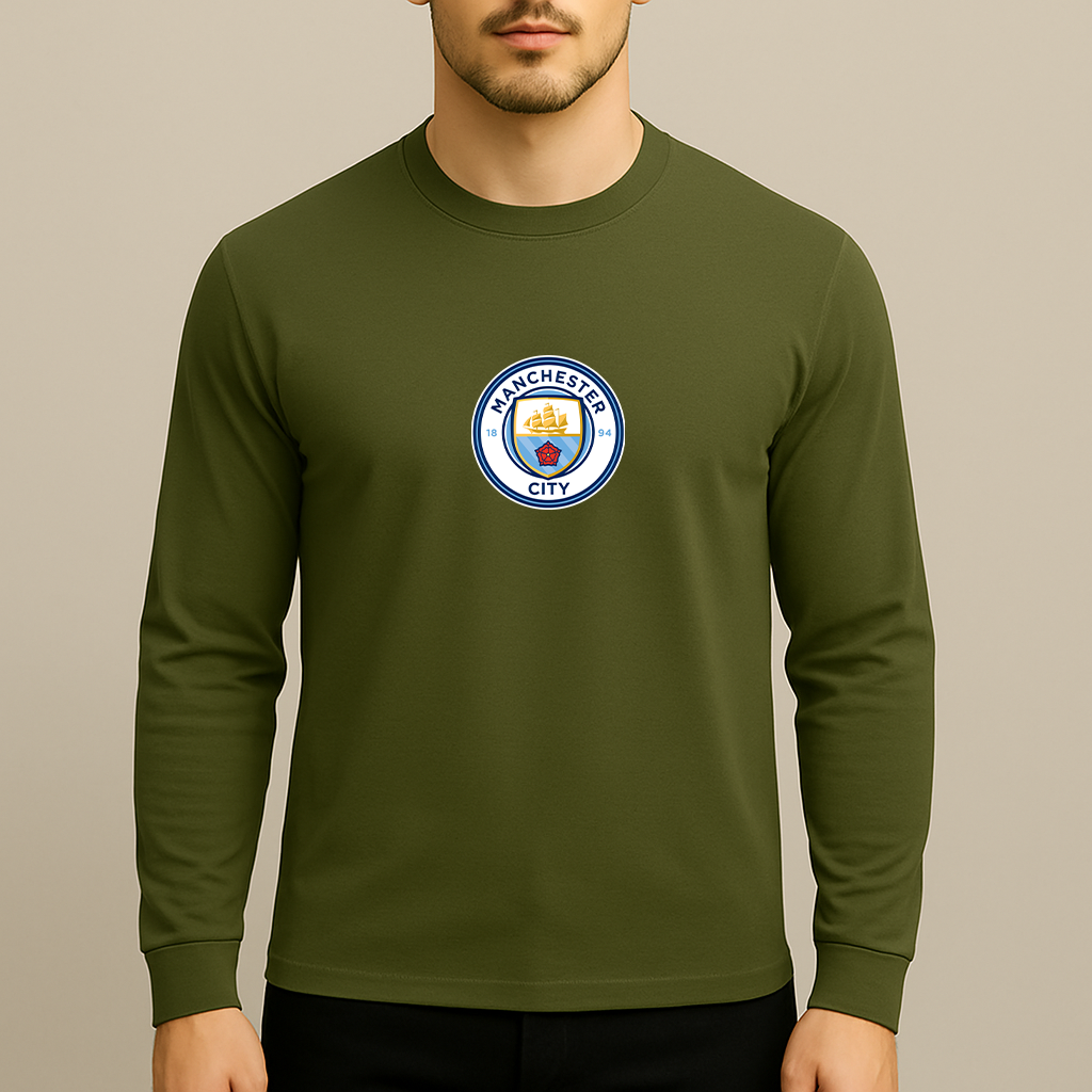 Men's Manchester City Soccer Long Sleeve T-Shirt