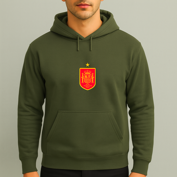 Men's Spain Red Logo National Soccer Team Pullover Hoodie