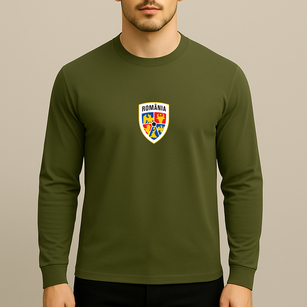 Men's Romania National Soccer Team Long Sleeve T-Shirt