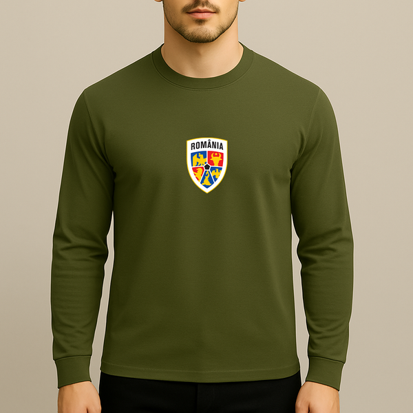 Men's Romania National Soccer Team Long Sleeve T-Shirt