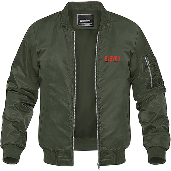 Men's BlaVod Logo Lightweight Bomber Jacket Windbreaker Softshell Varsity Jacket Coat