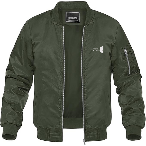 Men's Ravacana Films Lightweight Bomber Jacket Windbreaker Softshell Varsity Jacket Coat