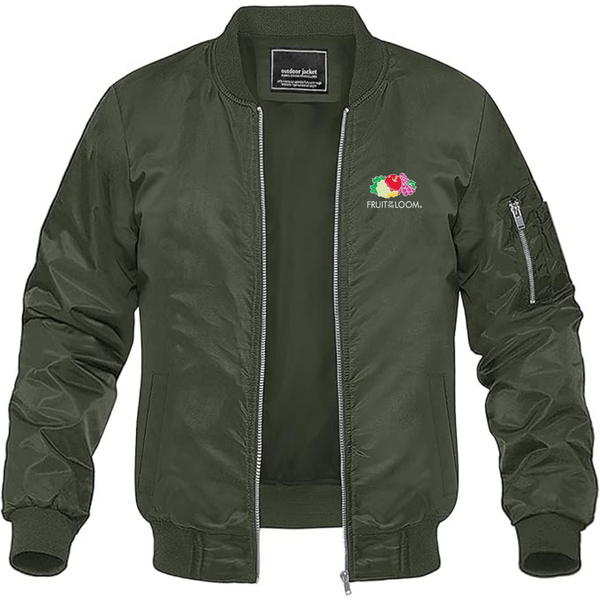 Men's Fruit Of the Loom Lightweight Bomber Jacket Windbreaker Softshell Varsity Jacket Coat