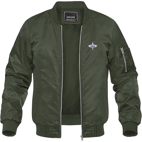 Men's Marcos Logo Lightweight Bomber Jacket Windbreaker Softshell Varsity Jacket Coat