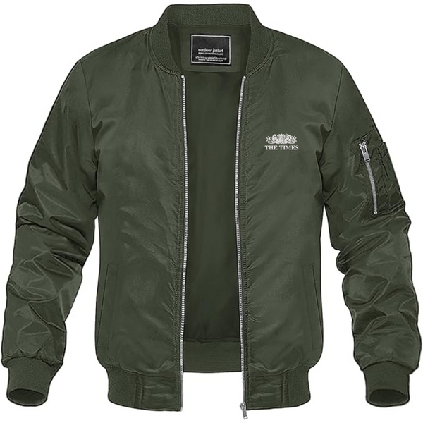 Men's The Times  Lightweight Bomber Jacket Windbreaker Softshell Varsity Jacket Coat
