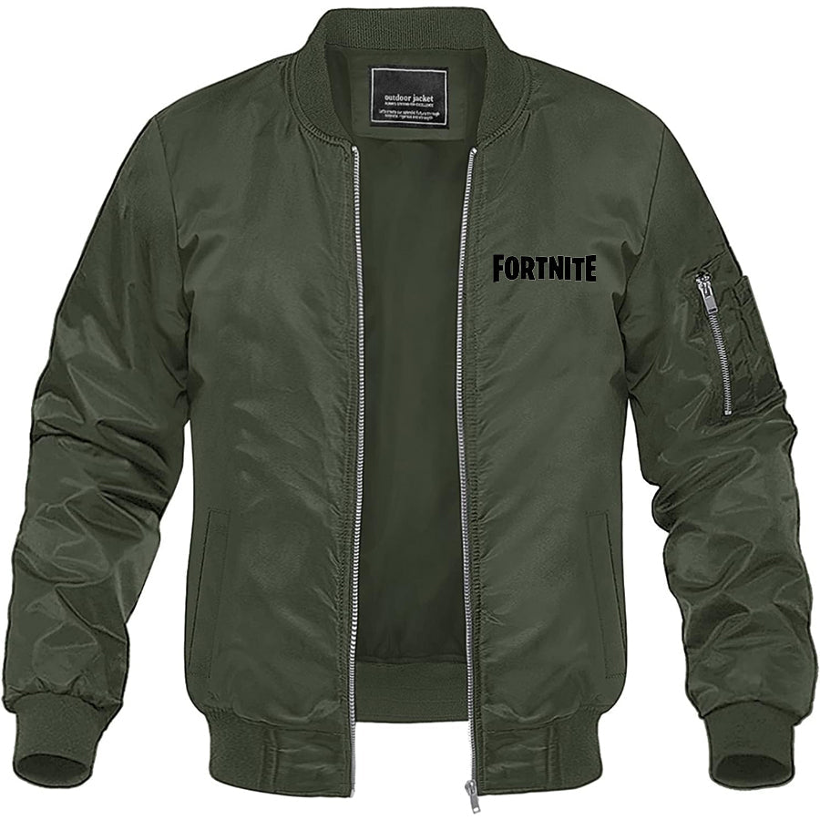 Men's Fortnite Battle Royale Game Lightweight Bomber Jacket Windbreaker Softshell Varsity Jacket Coat