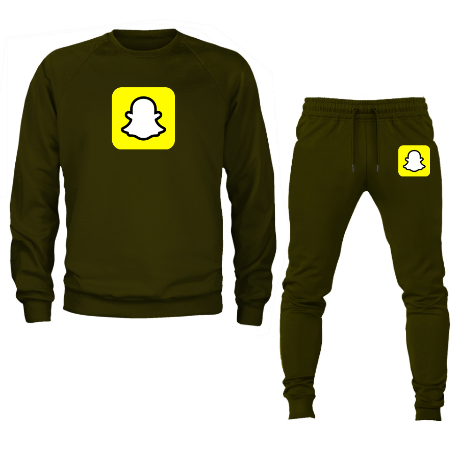 Men's Snapchat Social Crewneck Sweatshirt Joggers Suit