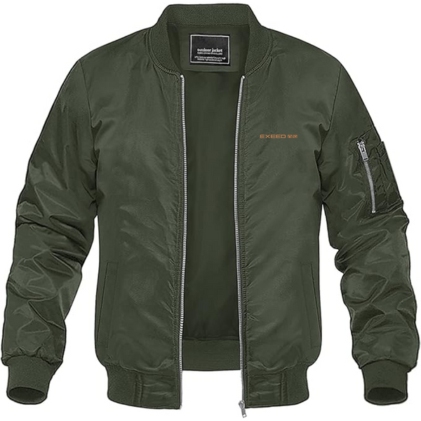 Men's Exeed Logo Lightweight Bomber Jacket Windbreaker Softshell Varsity Jacket Coat