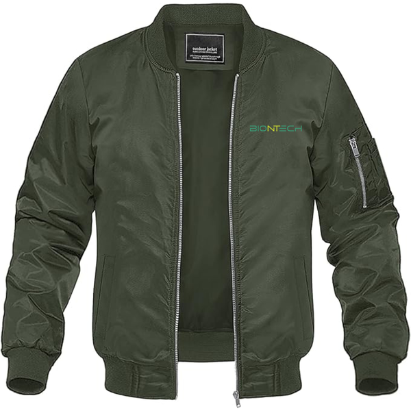 Men's Biontech Logo  Lightweight Bomber Jacket Windbreaker Softshell Varsity Jacket Coat