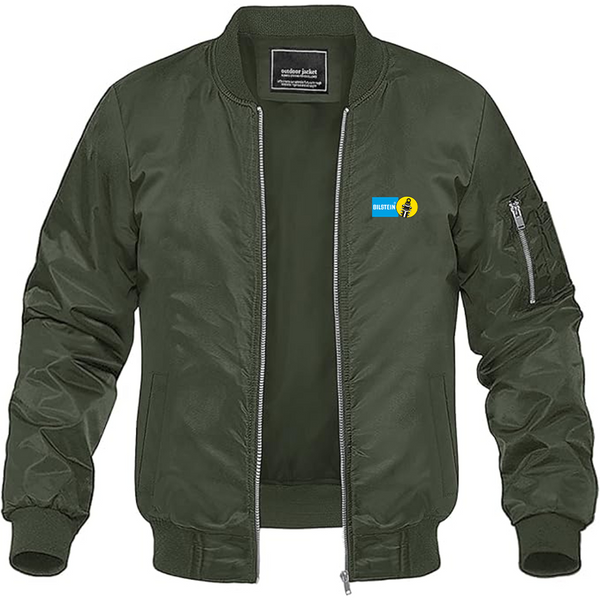 Men's Bilstein Logo Lightweight Bomber Jacket Windbreaker Softshell Varsity Jacket Coat