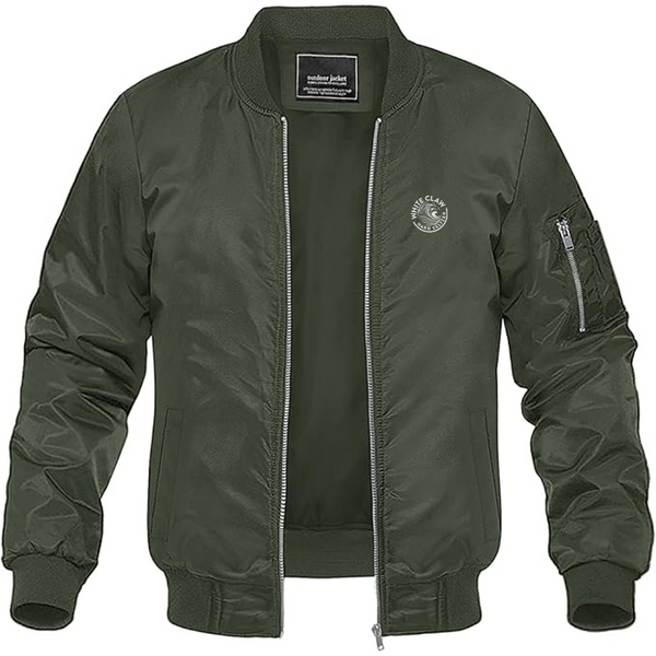 Men's White Claw Logo Lightweight Bomber Jacket Windbreaker Softshell Varsity Jacket Coat