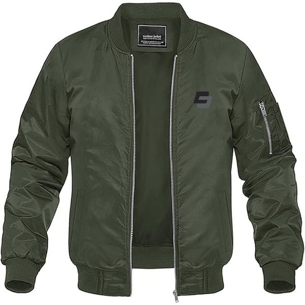 Men's DSD Logo Lightweight Bomber Jacket Windbreaker Softshell Varsity Jacket Coat