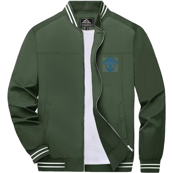 Men's  Division I FBS Independents Lightweight Zip-Up Bomber Jacket with Ribbed Collar and Cuffs Versatile Casual Outerwear