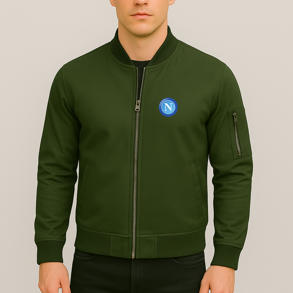 Men's Napoli FC Lightweight Bomber Jacket Windbreaker Softshell Varsity Jacket Coat