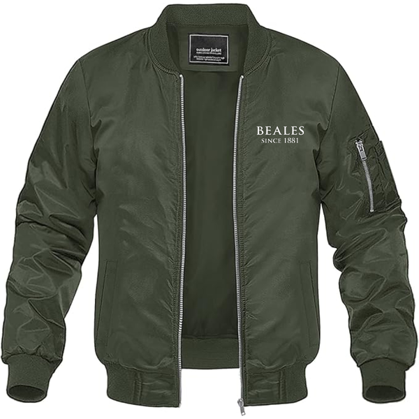 Men's Beales Logo  Lightweight Bomber Jacket Windbreaker Softshell Varsity Jacket Coat