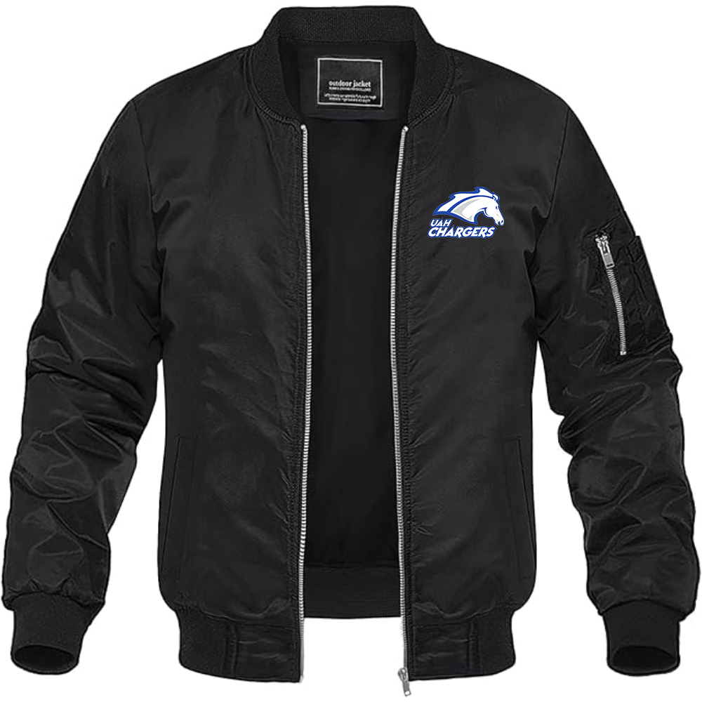 Men's Alabama Huntsville Chargers   Lightweight Bomber Jacket Windbreaker Softshell Varsity Jacket Coat