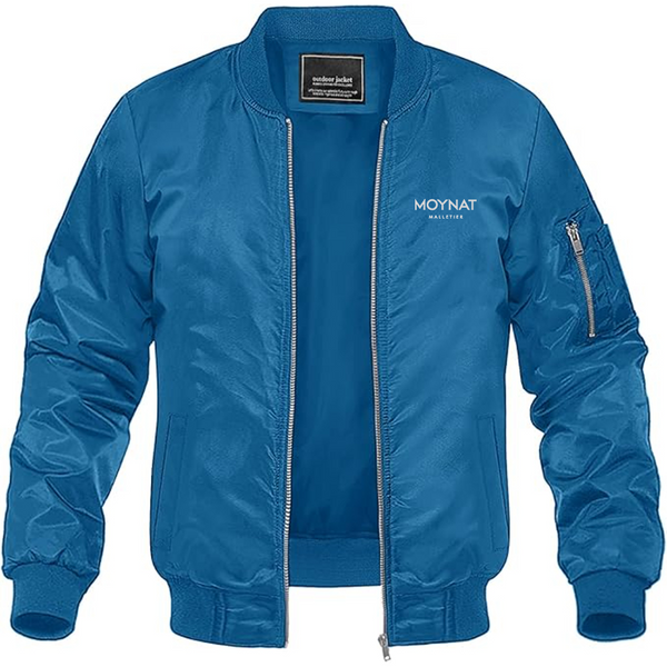 Men's Moynat Malletier  Logo Lightweight Bomber Jacket Windbreaker Softshell Varsity Jacket Coat