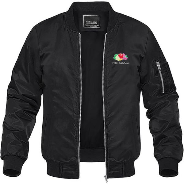 Men's Fruit Of the Loom Lightweight Bomber Jacket Windbreaker Softshell Varsity Jacket Coat