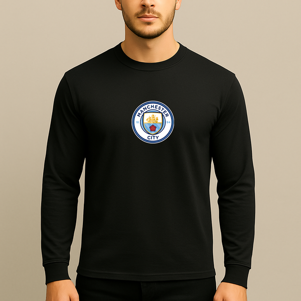 Men's Manchester City Soccer Long Sleeve T-Shirt