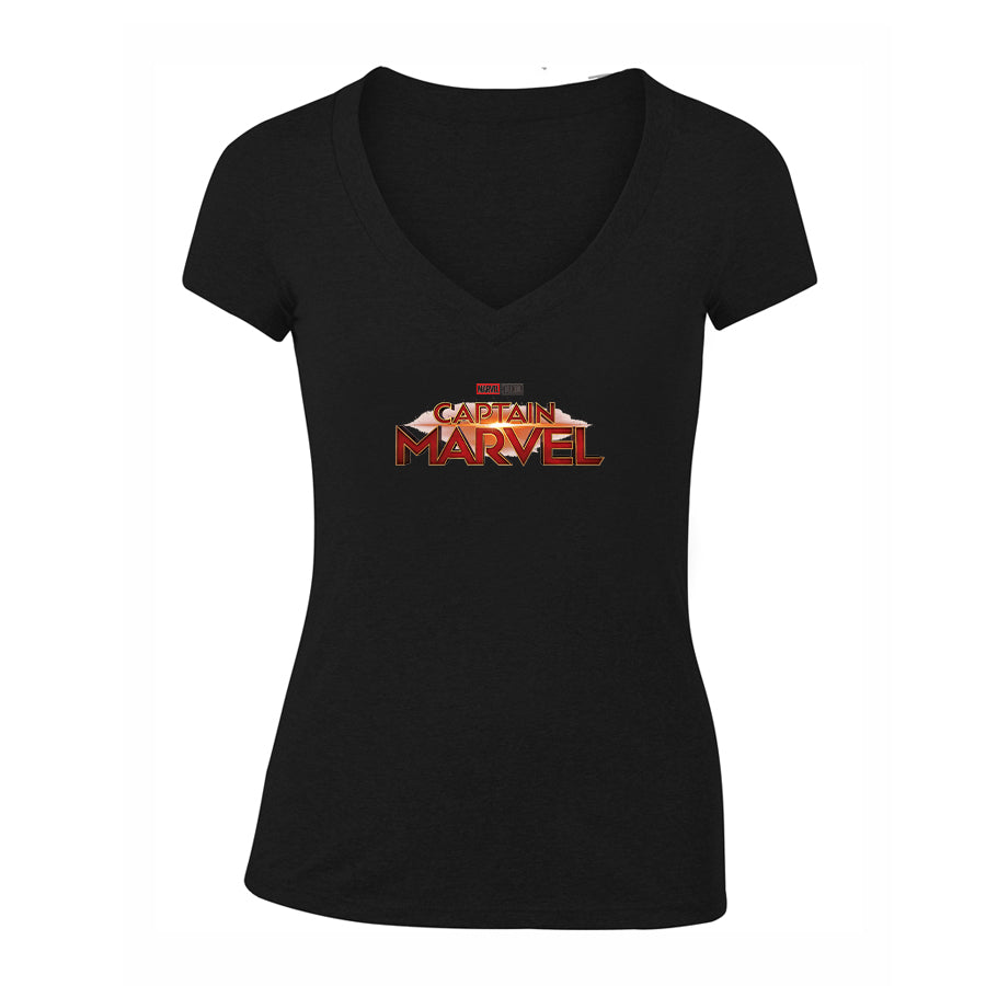 Women's Captain Marvel Superhero  V-Neck T-Shirt