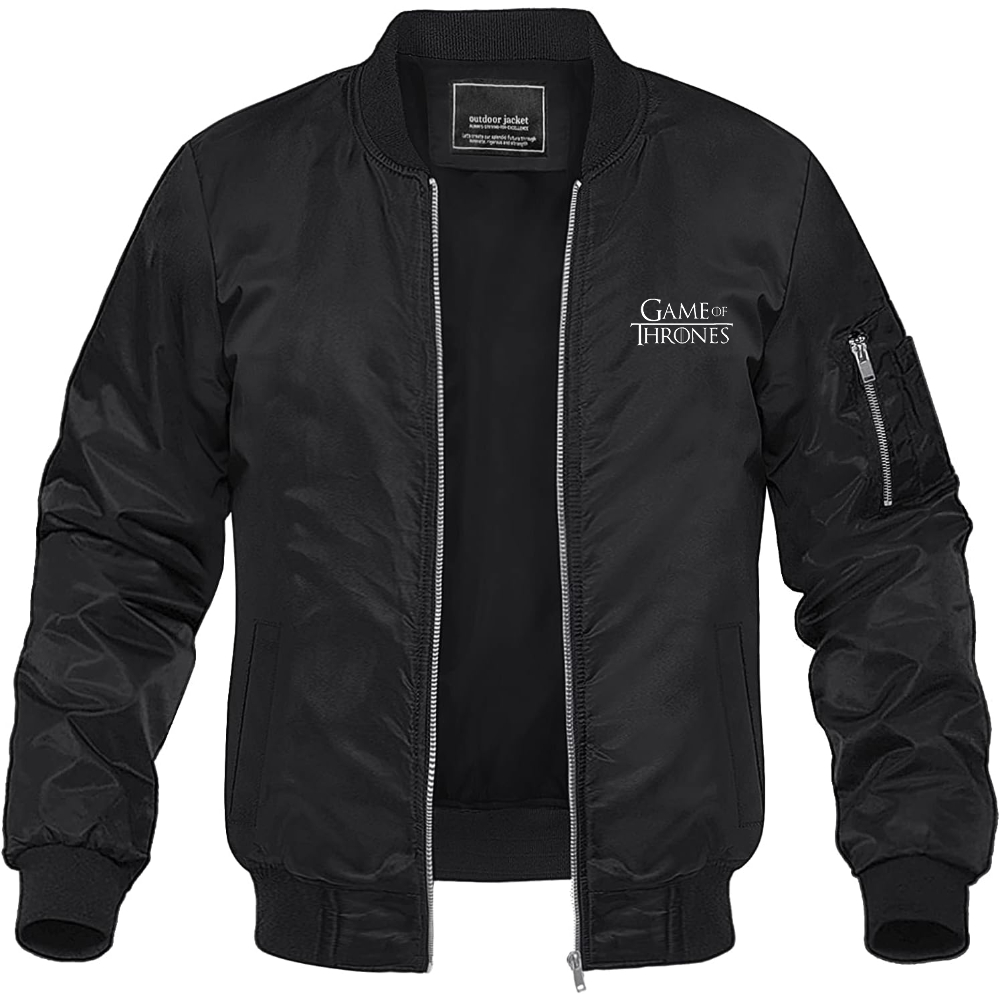 Men's Game of Thrones TV Show Lightweight Bomber Jacket Windbreaker Softshell Varsity Jacket Coat