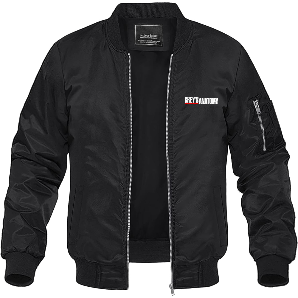 Men's Grey's Anatomy Show Lightweight Bomber Jacket Windbreaker Softshell Varsity Jacket Coat