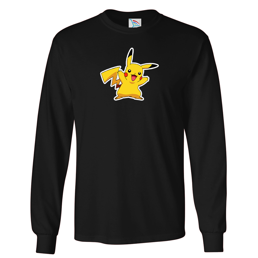 Men's Pikachu Cartoon Long Sleeve T-Shirt